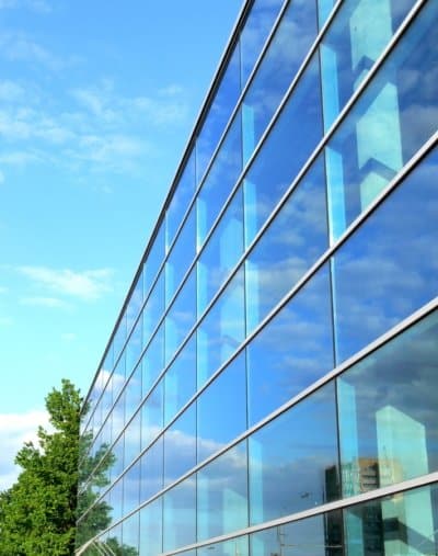 Office building with commercial windows